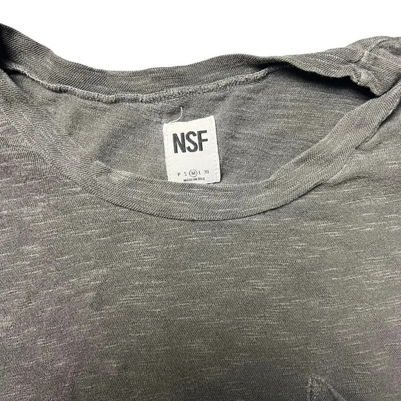 NSF Cutoff Sleeveless Tee With Pocket Distressed Gray Size Medium - Picture 2 of 6